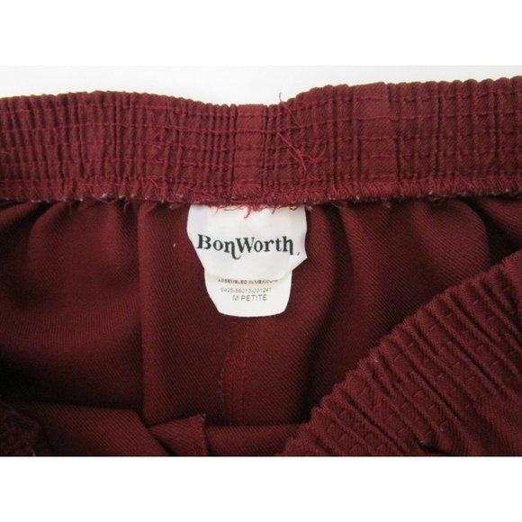 BonWorth Jacket Pants Top Size Petite M Career Casual Burgundy Red 3 Piece Set - Picture 10 of 11